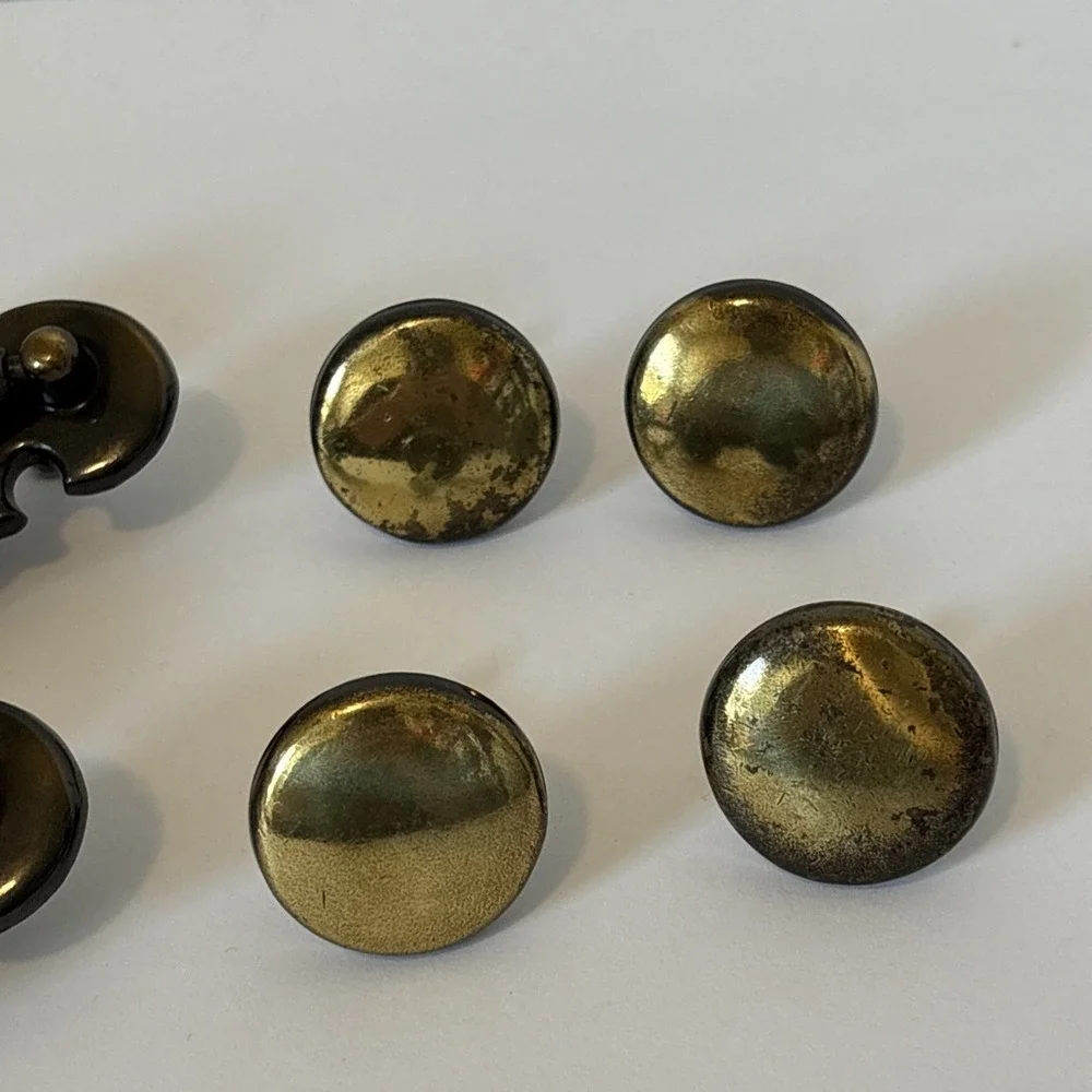 Antique Hardware Chippendale 2 Drawer Pulls Vintage Brass Batwing 4 Knobs